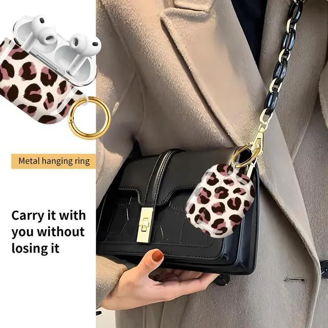 Alt view image 2 of 6 - Compatible with AirPod Pro 3 Case, Cute Hard TPU Protective Cover with Keychain, Shockproof Design Case for Women & Girls,Retro Leopard