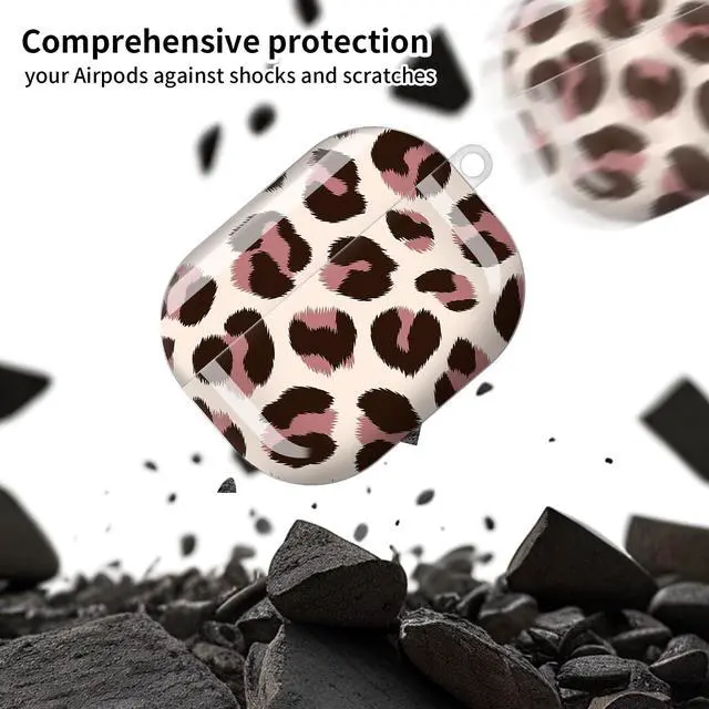 Alt view image 4 of 6 - Compatible with AirPod Pro 3 Case, Cute Hard TPU Protective Cover with Keychain, Shockproof Design Case for Women & Girls,Retro Leopard