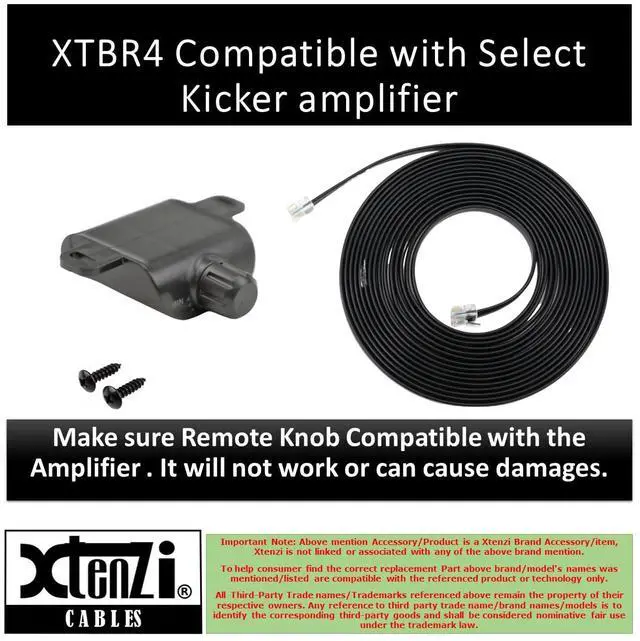 Alt view image 2 of 7 - Amplifier Replacement Bass Knob Control Remote XTBR4 Compatible with Select Kicker IX, ZX, DX, ZXM Amplifier