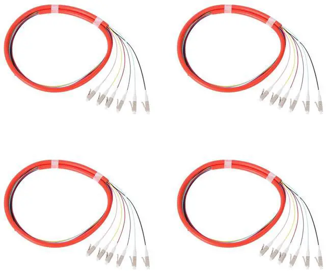 Main image of 6-Strand LC OM1 Multimode Pigtail 1.2m, 4-Pack | 6F LC OM1 multimode pigtails, 1.2m (47.24in). 62.5/125um, low insertion loss. For FTTH, data centers, and network patching