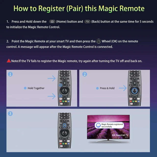 Alt view image 6 of 7 - for LG-Magic-TV-Remote, for Most 2019-2025 LG Remote Control for Smart TVs with Voice and Pointer Function, MR20GA, Air Mouse, 3 Shortcut Buttons