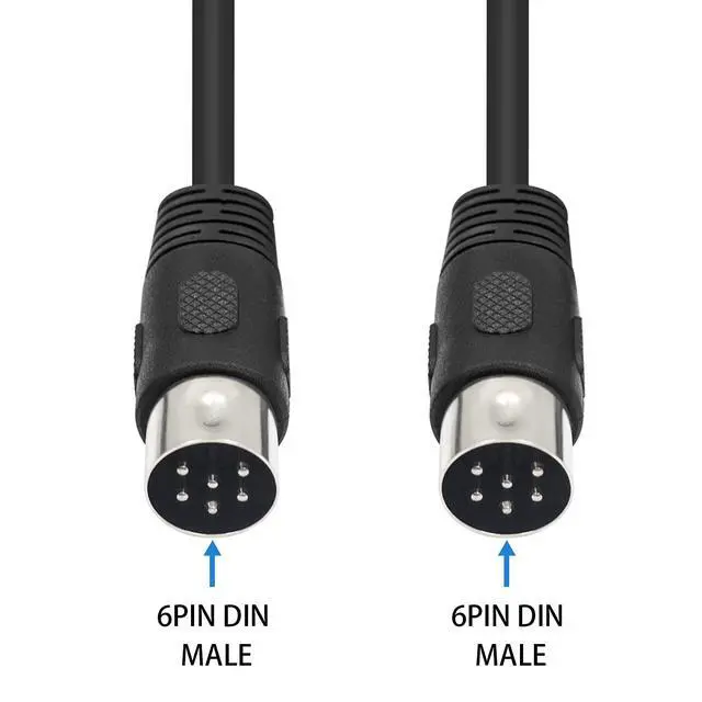 Alt view image 3 of 5 - DIN 6 PIN Male Plug Cable, 3.3feet 6 PIN DIN Male to Male AV Adapter Audio Socket for Digital Audio Devices, Black