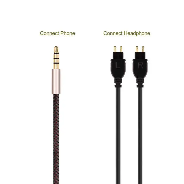 Alt view image 3 of 7 - Audio Cable Replacement with in-Line Mic and Remote Volume Control - Compatible with Sennheiser HD525 HD545 HD565 HD580 HD600 HD650 Headphone and iPhone iPod ipad Apple Devices