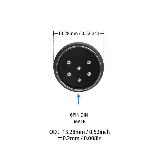 Alt view image 5 of 5 - DIN 6 PIN Male Plug Cable, 3.3feet 6 PIN DIN Male to Male AV Adapter Audio Socket for Digital Audio Devices, Black