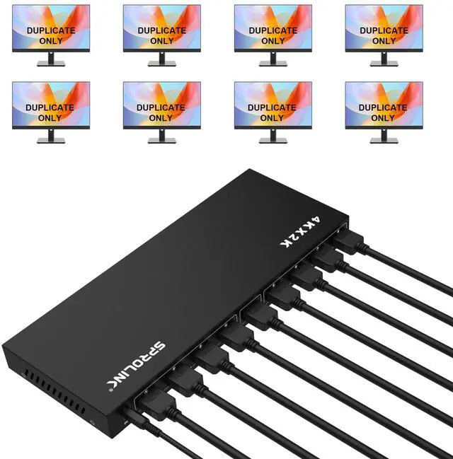 Main image of LK5-H108 4K HDMI Splitter 1×8, 8 Port Powered Distributor with AC Adapter - 4K@30Hz, PS5/Xbox/Fire TV Compatible