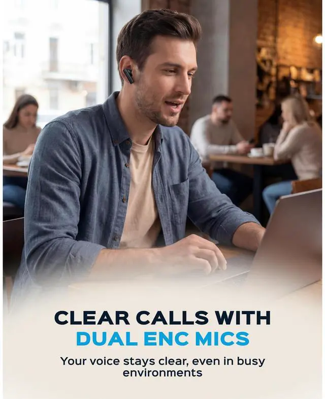 Main image of X8 True Wireless Earbuds - Active Noise Cancelling, Bluetooth 5.4 | IPX5 Waterproof, 40H Playtime, Dual ENC Mics, Comfortable Fit for Running, Sports, Gym, Travel - Exceptional Sound Quality
