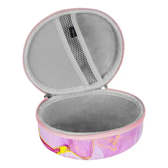 Alt view image 2 of 6 - NOVA Headphones Case Compatible with Sennheiser PXC 550-II, Momentum Wireless 3, HD 450SE/458BT and More, Replacement Hard Shell Travel Carrying Bag with Cable Storage (Pink Marble)