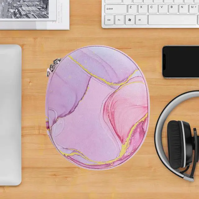 Alt view image 6 of 6 - NOVA Headphones Case Compatible with Sennheiser PXC 550-II, Momentum Wireless 3, HD 450SE/458BT and More, Replacement Hard Shell Travel Carrying Bag with Cable Storage (Pink Marble)