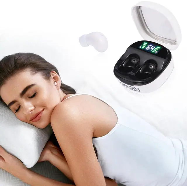 Main image of Air 10 Mini Wireless Sleep Earbuds with LED Display & Charging Case 42 dB Noise Cancellation, Ultra-Mini & Invisible Fit, Ultra-Light 2.3 g Each,Side-Sleeper Comfort, 25H Playtime (White)
