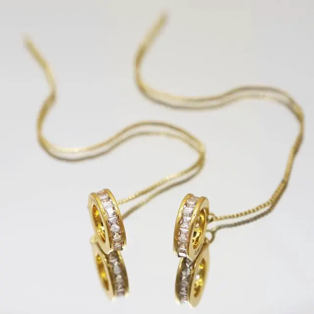 Alt view image 7 of 7 - Anti-Lost Earrings Wireless Earphone Holder chain strap Compatible for Airpods pro 2 1 & Airpods 1 2 3 (Gold Zircon Round)