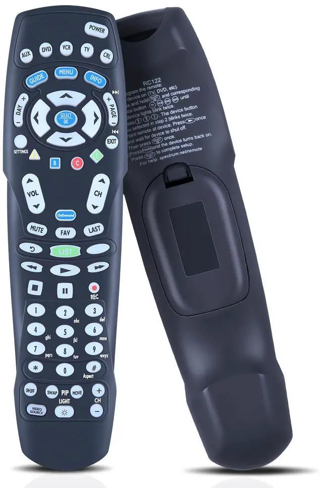 Main image of RC122 RC1226001/04B Replacement Remote Control for Spectrum TV Time Warner, Brighthouse and Charter Cable Boxes