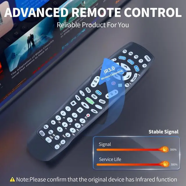 Alt view image 4 of 7 - RC122 RC1226001/04B Replacement Remote Control for Spectrum TV Time Warner, Brighthouse and Charter Cable Boxes