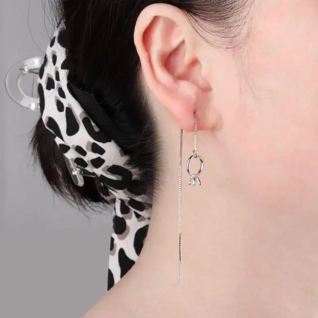 Alt view image 4 of 7 - Anti-Lost Earrings Wireless Earphone Holder chain strap Compatible for Airpods pro 2 1 & Airpods 1 2 3 (Zircon Ring)