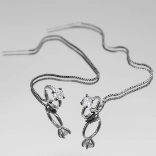 Alt view image 7 of 7 - Anti-Lost Earrings Wireless Earphone Holder chain strap Compatible for Airpods pro 2 1 & Airpods 1 2 3 (Zircon Ring)