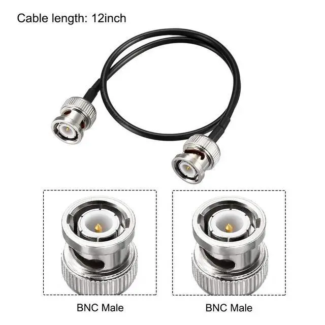 Alt view image 2 of 5 - BNC Male to Male Coaxial Jumper Cable 50 ohm 12 inch RG174 for Video Signals,CCTV,DVR,Camera 2pcs