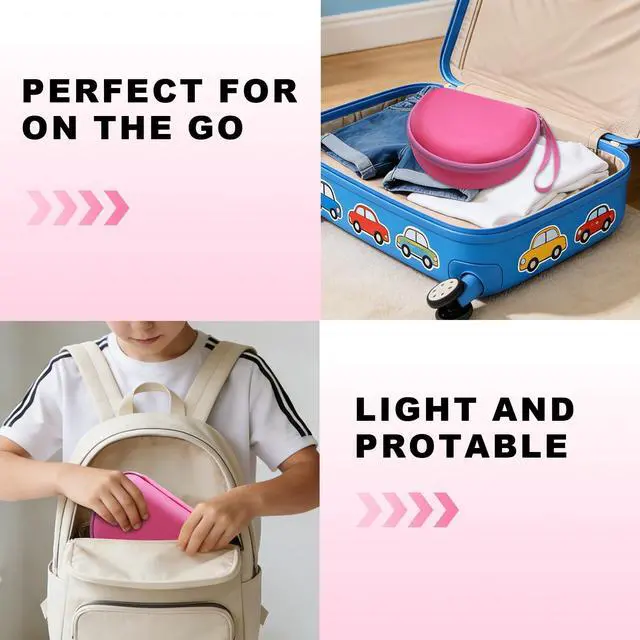 Alt view image 3 of 7 - Hard Case for JBL Junior 470NC/320/320BTJR 460NC Kids Headphone Rose Pink | for iClever BTH12 HS19 BTH20 BTH22 BTH26/Candy Bila/Acer/JBL/MIDOLA/JoySpark/JLab/ADOOPE/eKids/EarFun Headphone (Case Only)