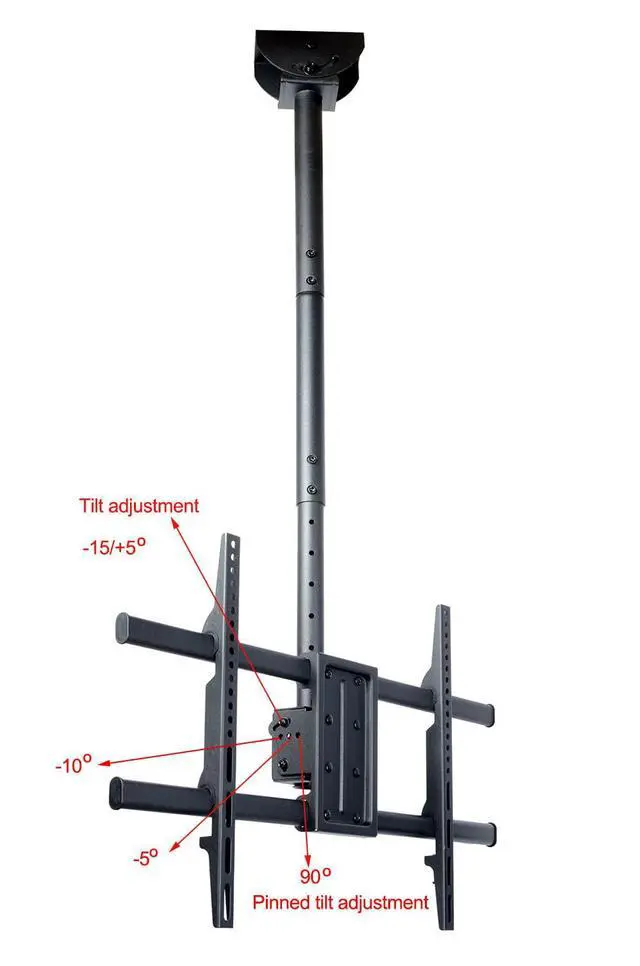 Alt view image 4 of 5 - Adjustable Tilt Ceiling TV Mount for Most 32"-75" LCD LED Plasma TV Flat Panel Display VESA 600X400mm MPC53BE2 1VZ