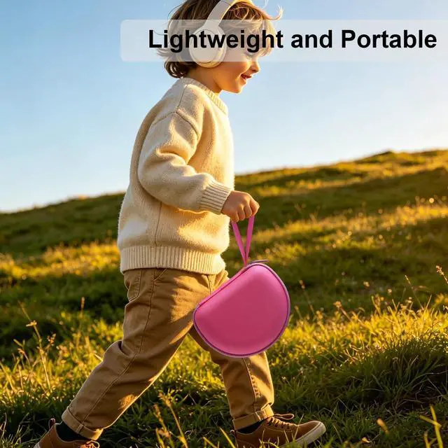 Alt view image 4 of 7 - Hard Case for JBL Junior 470NC/320/320BTJR 460NC Kids Headphone Rose Pink | for iClever BTH12 HS19 BTH20 BTH22 BTH26/Candy Bila/Acer/JBL/MIDOLA/JoySpark/JLab/ADOOPE/eKids/EarFun Headphone (Case Only)