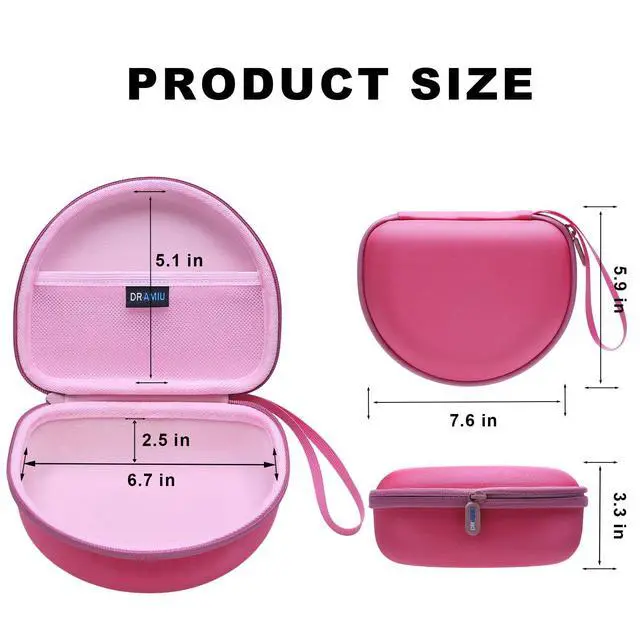 Alt view image 7 of 7 - Hard Case for JBL Junior 470NC/320/320BTJR 460NC Kids Headphone Rose Pink | for iClever BTH12 HS19 BTH20 BTH22 BTH26/Candy Bila/Acer/JBL/MIDOLA/JoySpark/JLab/ADOOPE/eKids/EarFun Headphone (Case Only)