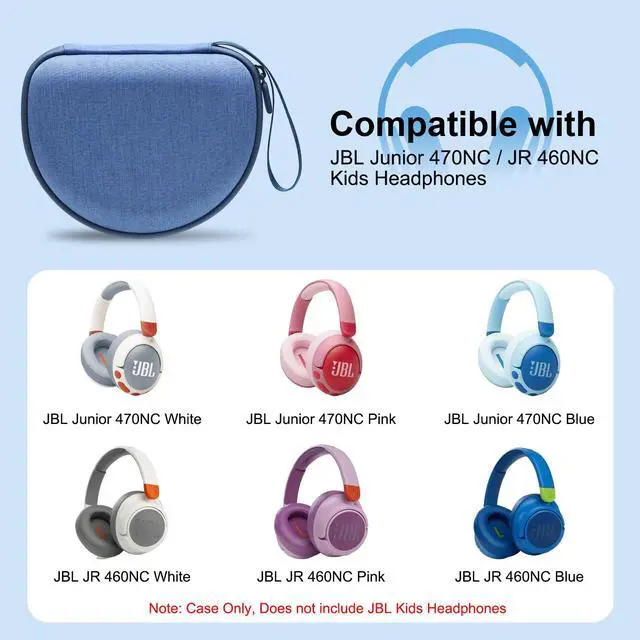 Alt view image 2 of 7 - Hard Case for JBL Junior 470NC/320/JR 460NC Kids Headphone, Blue | for iClever BTH12 HS19 BTH20 BTH22 BTH26/Candy Bila/Acer/JBL/MIDOLA/JoySpark/JLab/ADOOPE/eKids/EarFun Headphone (Case Only)