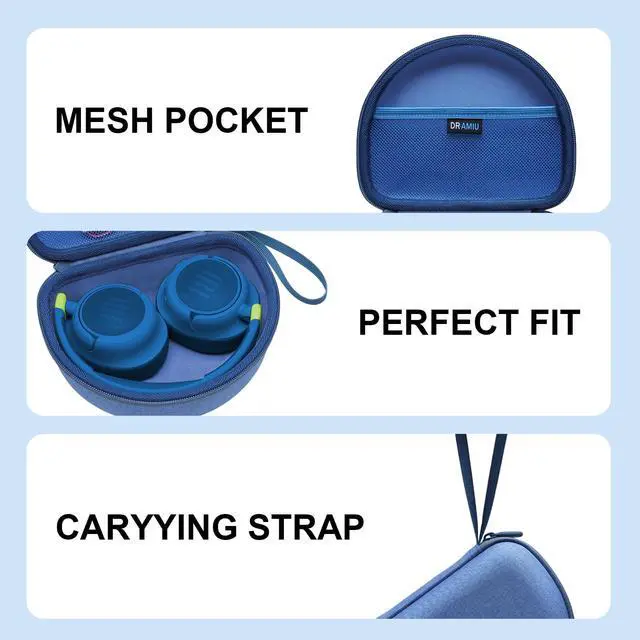Alt view image 5 of 7 - Hard Case for JBL Junior 470NC/320/JR 460NC Kids Headphone, Blue | for iClever BTH12 HS19 BTH20 BTH22 BTH26/Candy Bila/Acer/JBL/MIDOLA/JoySpark/JLab/ADOOPE/eKids/EarFun Headphone (Case Only)