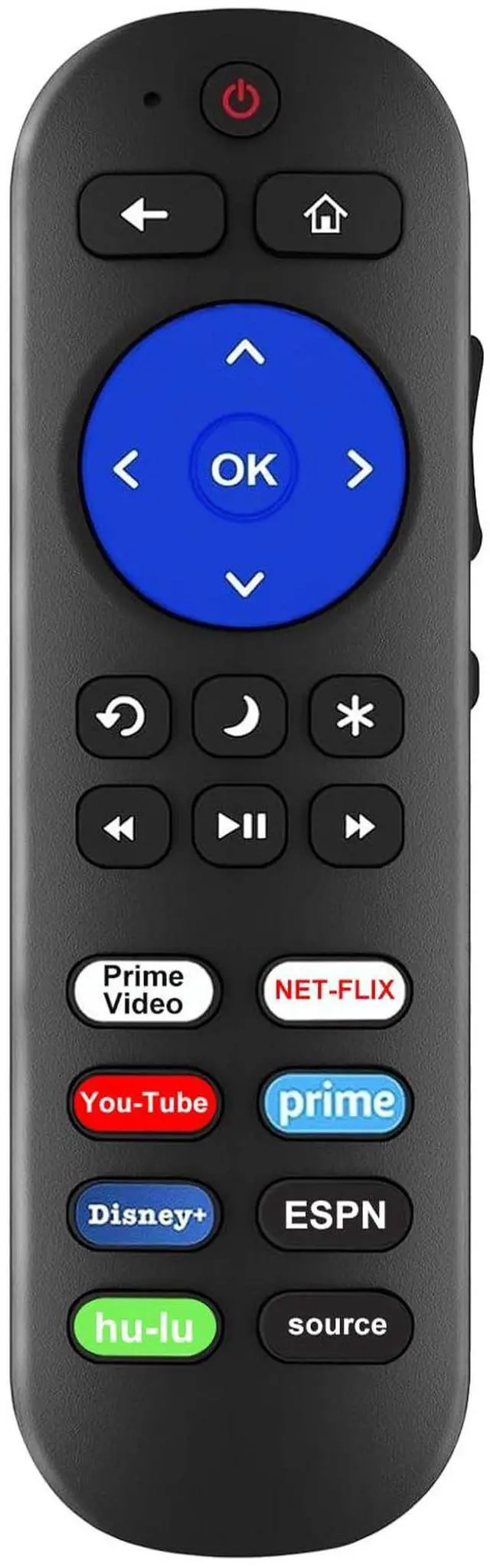 Main image of Pack of 2 IR Remote for Roku TV Remote, for All Roku Built-in TV, for TCL/Onn/Insignia/Hisense/Element/Sharp/Haier/Hitachi/LG/Sanyo/JVC/Magnavox/RCA/Philips/Westinghouse with Anti-Lost Cover