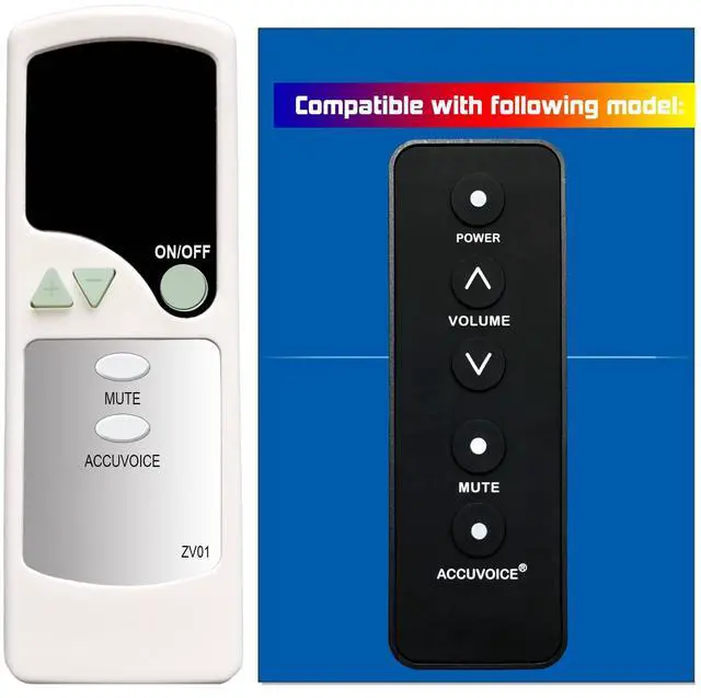 Main image of Replacement Remote Control for ZVOX AccuVoice AV100 AV102 AV110 TV Speaker