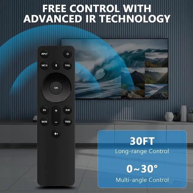 Alt view image 2 of 7 - Replace Soundbar Remote Control Suits for VIZIO Home Theater Sound Bar | SV200M-0808 SV210M-0808 SV210Y-0808 SV210D-0806 SV510M-0806 SV510X-0806 SL512X-0806 M512E-K6 M51a-H6 M51ax-J6 M512a-H6 ND213R