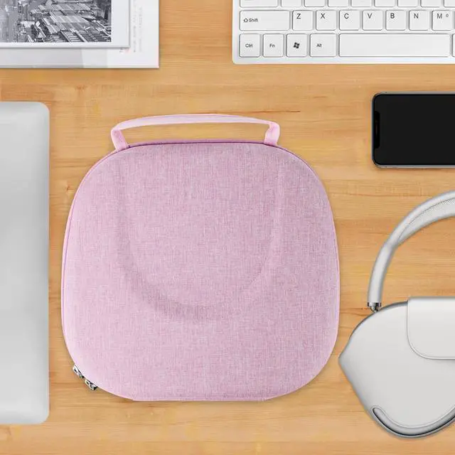 Alt view image 6 of 6 - NOVA Headphones Case for Apple AirPods Max 2 / AirPods Max, Hard EVA Shell Travel Carrying Bag with Strap and Room for Smart Case (Pink)