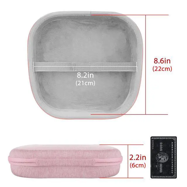 Alt view image 4 of 6 - NOVA Headphones Case for Apple AirPods Max 2 / AirPods Max, Hard EVA Shell Travel Carrying Bag with Strap and Room for Smart Case (Pink)