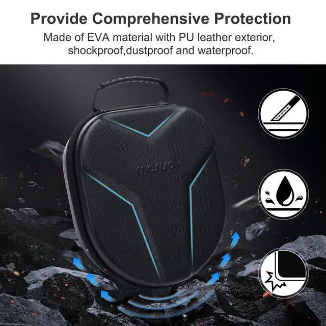 Alt view image 4 of 7 - Hard Travel Case with AirPods Max Bose 700/QC35 II | Compatible with Sony WH1000XM5/WHCH710N/WH1000XM4/WHXB900N/WHXB910N Wireless Noise Cancelling Headphones, Black