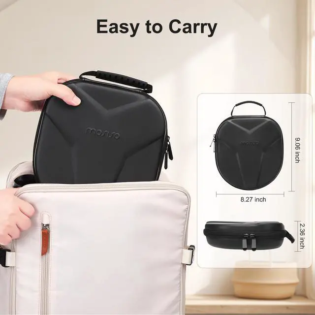 Alt view image 5 of 7 - Hard Travel Case with AirPods Max Bose 700/QC35 II | Compatible with Sony WH1000XM5/WHCH710N/WH1000XM4/WHXB900N/WHXB910N Wireless Noise Cancelling Headphones, Black