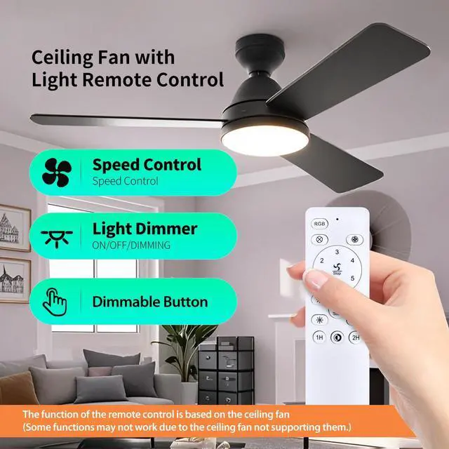 Alt view image 2 of 7 - New Replacement Remote Control fit for HUMHOLD HDFSD-B01-BK HDFSD-B01-WT HDFSD-B01-GD, KMALAM SOGOTING 24" Ceiling Fan
