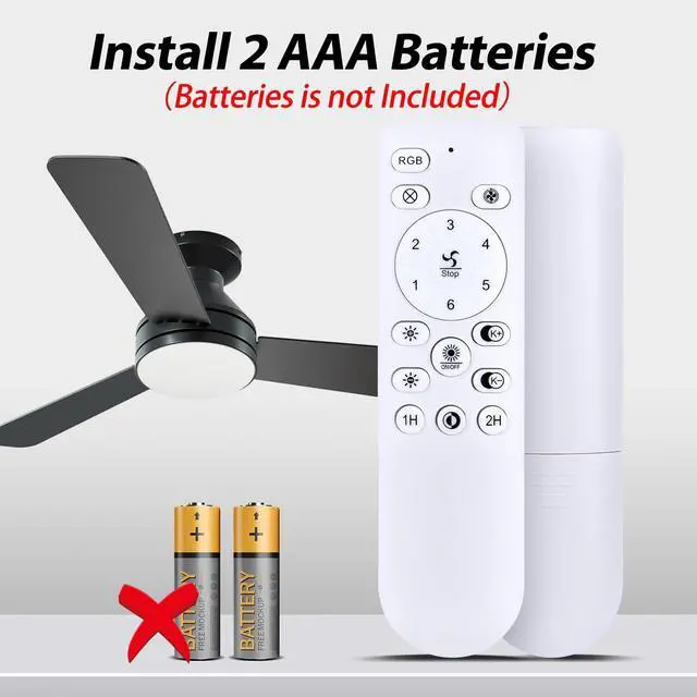 Alt view image 6 of 7 - New Replacement Remote Control fit for HUMHOLD HDFSD-B01-BK HDFSD-B01-WT HDFSD-B01-GD, KMALAM SOGOTING 24" Ceiling Fan
