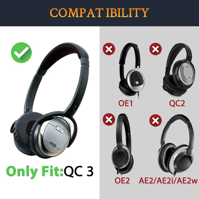 Alt view image 2 of 6 - Headband for Bose QC3 Headphones - Black