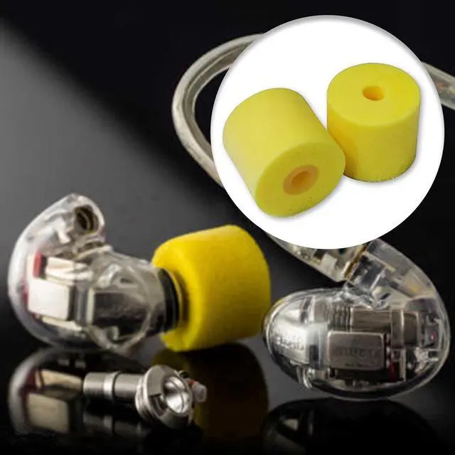 Alt view image 5 of 5 - Earbuds Eartips for Shure SSE110 SE112 SE115 SE210 SE215 SE310 SE315 SE420 SE425 SE530 SE535 SE846 E3C E4C E5C i3C in-Ear Earphones Headsets Replacement Yellow Memory Foam Ear Tips Buds 8PCS