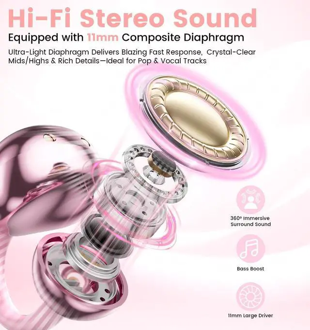 Alt view image 4 of 6 - Open Ear Clip Wireless Earbuds Bluetooth 6.0, Lightweight Comfort Sports Bone Conduction Headphones,Open Ear Headphones, Stable Fit Earphones with LED Makeup Mirror Case