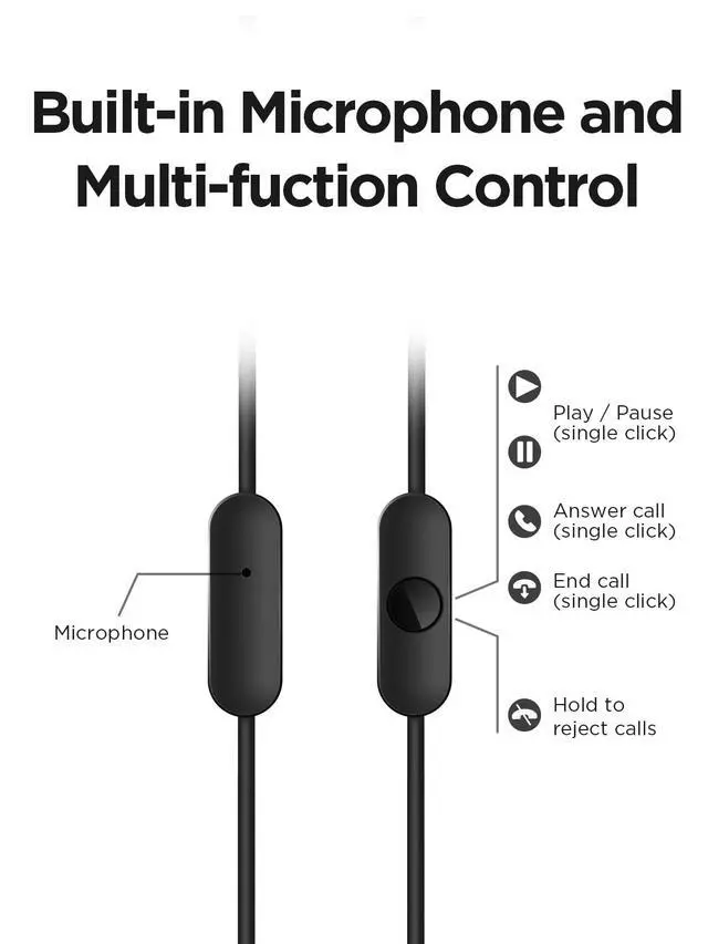 Alt view image 4 of 7 - 2-Pack Piston-Fit Headphones, USB-C in Ear Ear Buds with Mic, Wired Earbuds, Noise Isolation, Control Button, Comfortable Earphones for iPhone 17/16/15/Samsung/Tablet, Blue