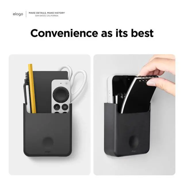 Alt view image 5 of 7 - Phone Holder Mount for All Phone Models | Screw Mounting, Available Wired Charging, Caddy, Desktop Organizer, Remote (Black)