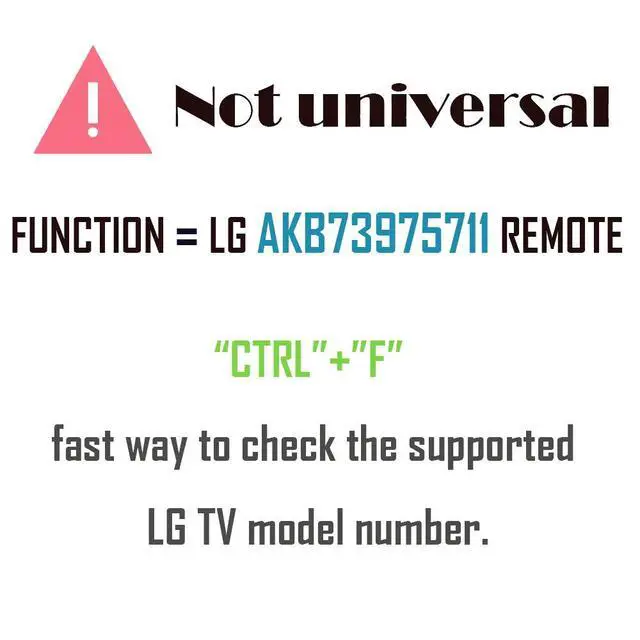 Alt view image 2 of 5 - AKB73975711 Replacement TV Remote for lg AKB74475433 AKB74475455 | (No Setup, Batteries Included) AKB73975722 55LF6000 42LF5600 AGF76631012 55LB5900 47LB5900 32LB5600 32LB560B 42LB5600-UZ