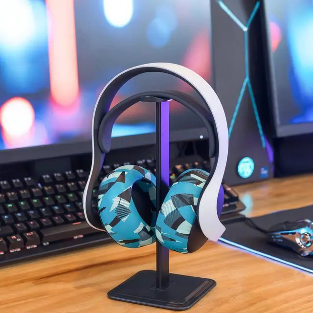 Alt view image 3 of 6 - PadZ Pulse Elite - PU Leather Earpads for PS5 Pulse Elite | Made by Wicked Cushions | Thicker Cushion & Wider Opening | Cyan Prism