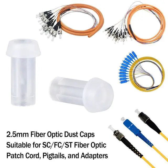 Alt view image 3 of 4 - 2.5mm Fiber Optic Dust Caps, 200 Pack FC/SC/ST Dust Caps for Fiber Optic Connector Ceramic Plug