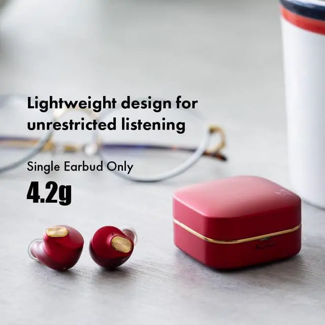 Alt view image 5 of 6 - TE-Q3 Small Active Noise Cancelling Wireless Earbuds, Bluetooth 5.3, Multipoint Connection, Built-in Mic, Medical Grade Silicone, Up to 42 Hours Playtime, IPX4 Waterproof (Pink)