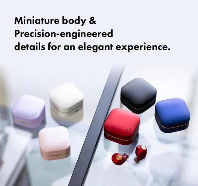 Alt view image 6 of 6 - TE-Q3 Small Active Noise Cancelling Wireless Earbuds, Bluetooth 5.3, Multipoint Connection, Built-in Mic, Medical Grade Silicone, Up to 42 Hours Playtime, IPX4 Waterproof (Pink)