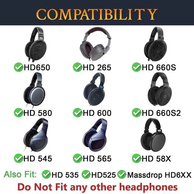 Alt view image 2 of 6 - Replacement Cable for Sennheiser HD660S/HD650/HD600-2m/6.6ft | for HD660S/HD660S2/HD650/HD600/HD580/HD58X/HD565/HD545/HD535/HD525/HD265 Headphones, 6N OCC Copper