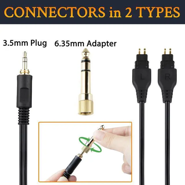 Alt view image 5 of 6 - Replacement Cable for Sennheiser HD660S/HD650/HD600-2m/6.6ft | for HD660S/HD660S2/HD650/HD600/HD580/HD58X/HD565/HD545/HD535/HD525/HD265 Headphones, 6N OCC Copper