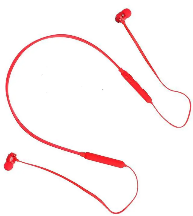 Main image of Neckband 5. Headset with Noise Cancellation for Sport and Exercise, Battery Life, Earbuds in Red (Red)