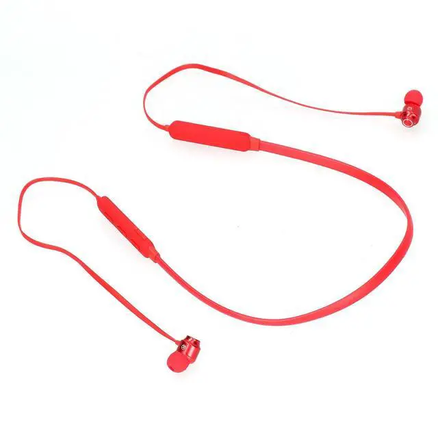 Alt view image 2 of 7 - Neckband 5. Headset with Noise Cancellation for Sport and Exercise, Battery Life, Earbuds in Red (Red)