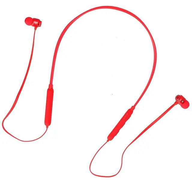 Alt view image 4 of 7 - Neckband 5. Headset with Noise Cancellation for Sport and Exercise, Battery Life, Earbuds in Red (Red)