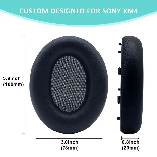 Alt view image 4 of 7 - WH-1000XM4 Earpad Cushions, Replacement Ear Pad for Sony WH-1000XM4 Headphones with Noise Isolation Foam Soft Protein Leather (Black)